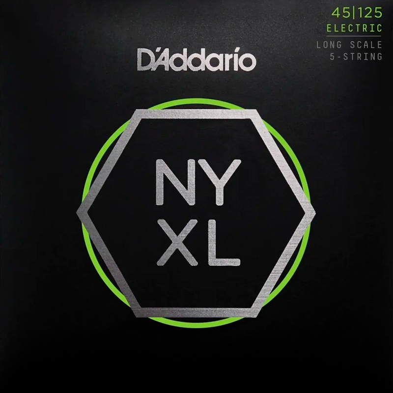 D'Addario NYXL45125 Комплект струн для 5-струнной бас-гитары, Lt Top/Med Btm, 45-125