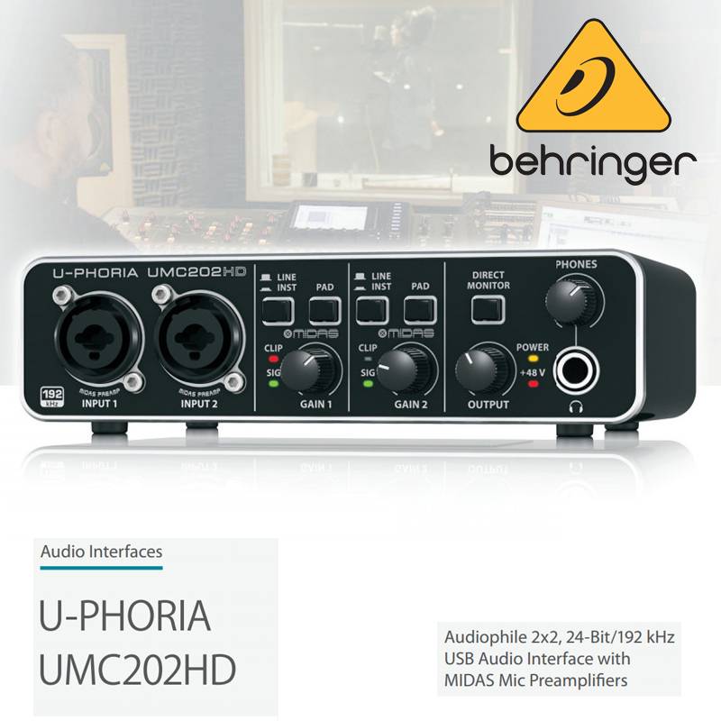 Внешняя звуковая карта behringer u phoria umc202hd обзор