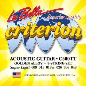 Набор струн для 6-струнной акустической гитары La Bella C500TT Super Light