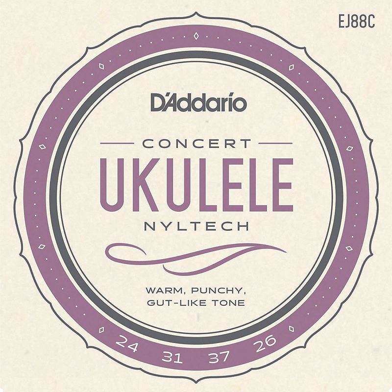 D'Addario EJ88C Набор струн для укулеле концерт, размер 24-31-37-26