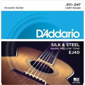 Набор струн для 6-струнной акустической гитары D`ADDARIO EJ40