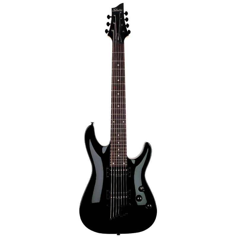 SCHECTER OMEN-7 BLK Электрогитара, Stratocaster, цвет черный