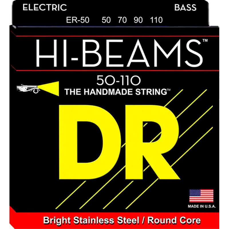 DR Strings ER-50 HI-BEAM 50-110 Набор струн для 4-струнной бас-гитары, размер 50-110