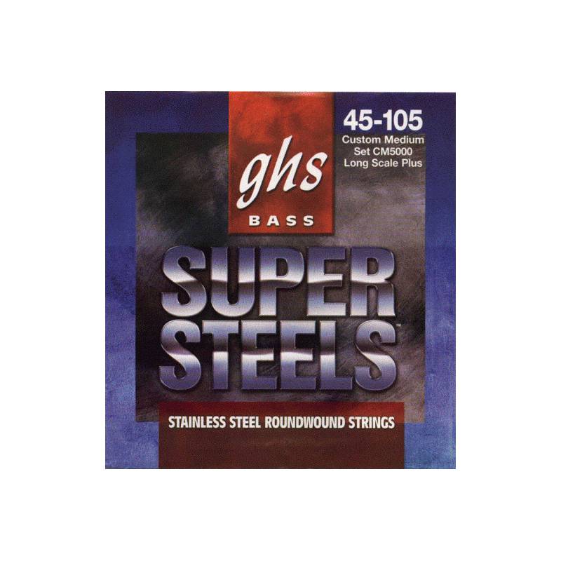 Набор струн для 4-струнной бас-гитары GHS Strings CM5000 Super Steels®