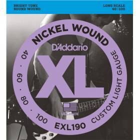 Набор струн для 4-струнной бас-гитары D`ADDARIO EXL190XL