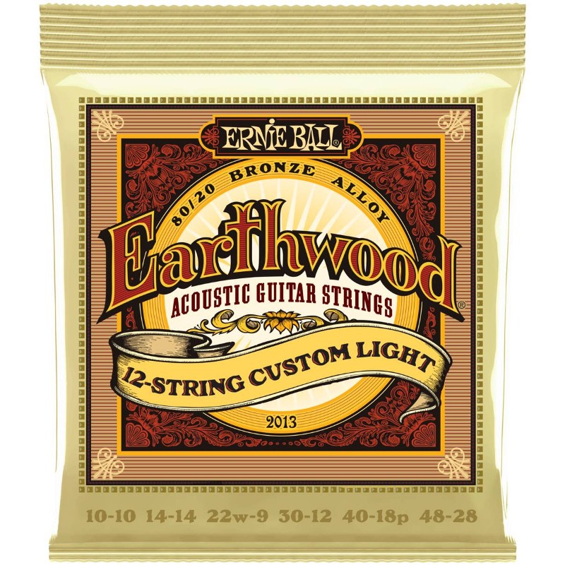 Ernie Ball 2013 Струны для 12-струнной акустической гитары 80/20 Custom Light (10-48)