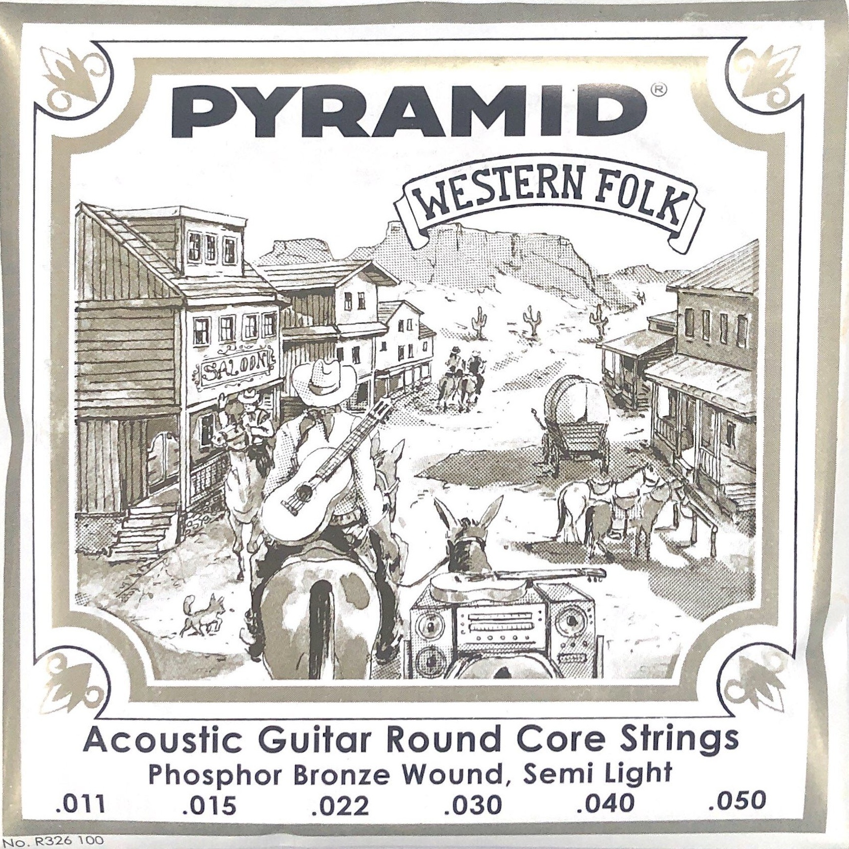 Pyramid R326100 набор струн для акустической гитары Western Folk round core .011-.050, бронза