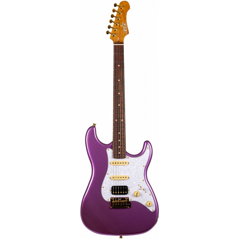 JET JS-480 VI G Электрогитара, Stratocaster, цвет фиолетовый металлик, золотая фурнитура