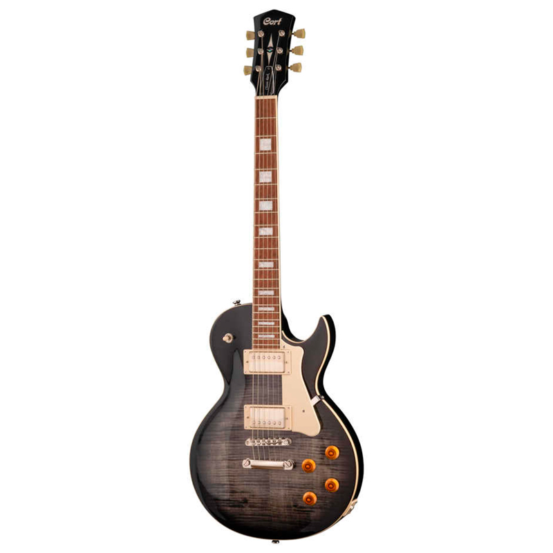 CORT CR250 TBK WBAG Classic Rock Электрогитара Les Paul, с чехлом, цвет черный Trans Black