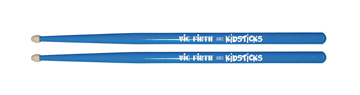 VIC FIRTH KidsTicks Палочки барабанные, орех, деревянный наконечник, цвет синий