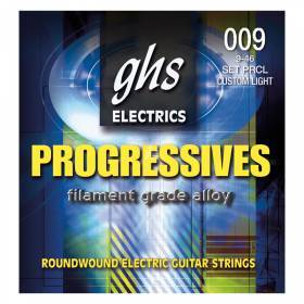 Набор струн для 6-струнной электрогитары GHS Strings Progressives PRCL