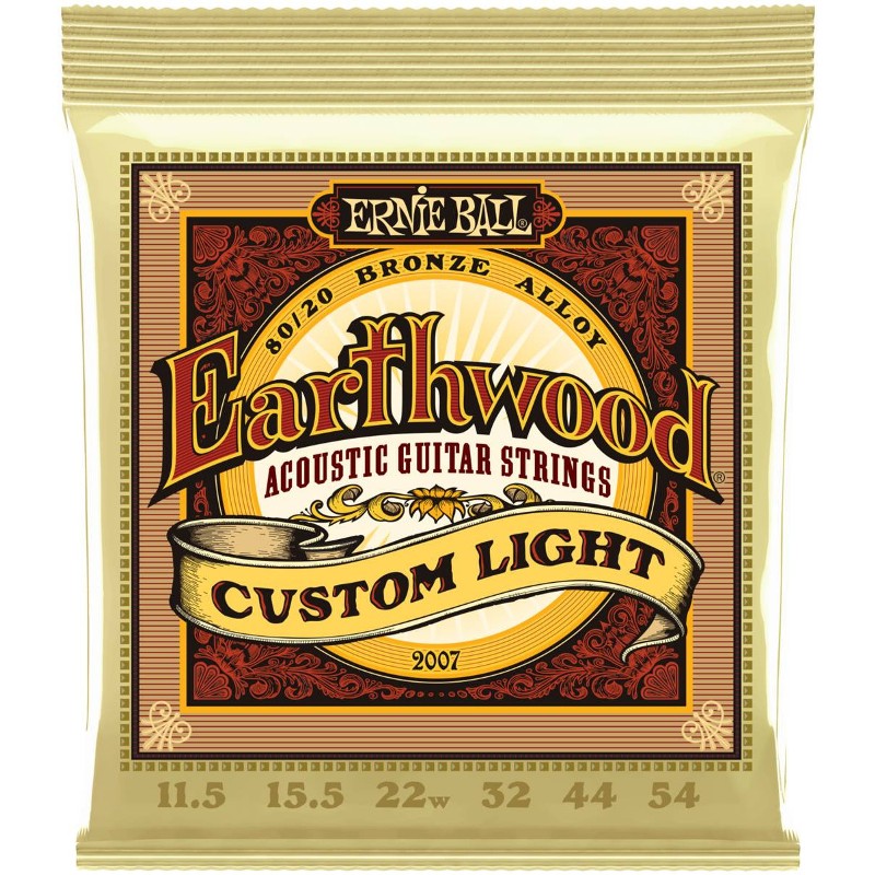 Ernie Ball 2007 Струны для акустической гитары Earthwood 80/20 Bronze Custom Light (11.5-54)