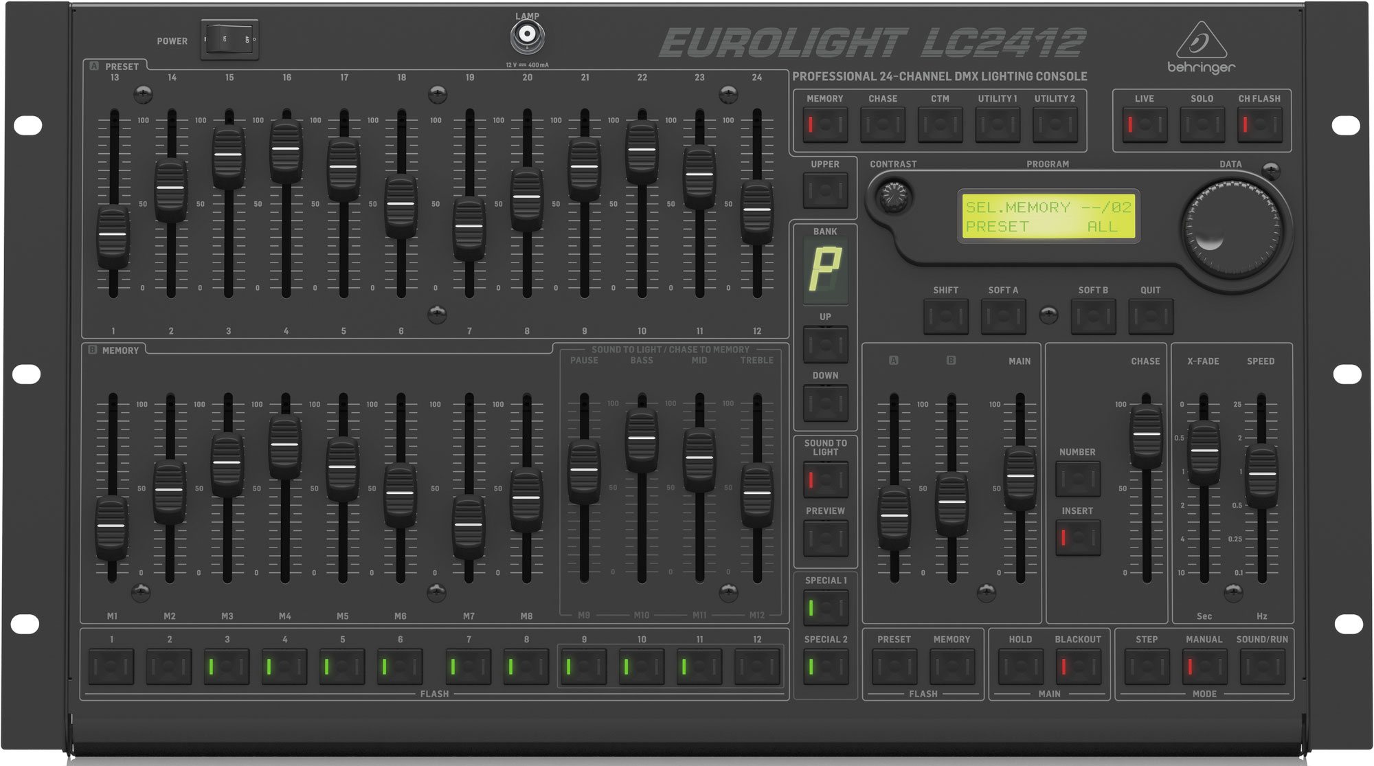 BEHRINGER LC2412 v2 EUROLIGHT Пульт управления световыми приборами по DMX  купить в интернет-магазине 3tone.me