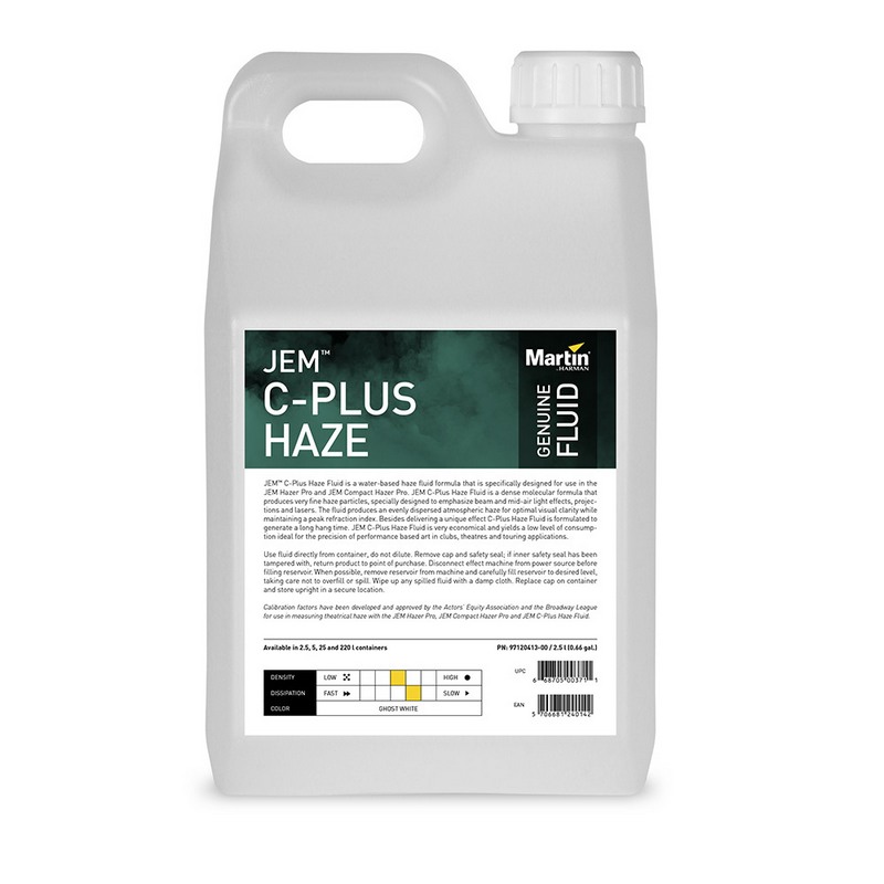 Martin JEM C-Plus 2.5L Haze Fluid Жидкость для генератора тумана, на водной основе, 2.5 литра