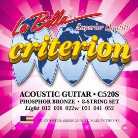 Набор струн для 6-струнной акустической гитары La Bella C520S Light