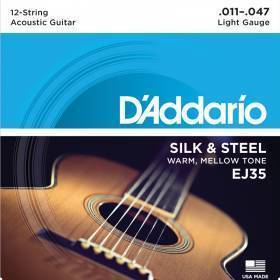 Набор струн для 12-струнной акустической гитары D`ADDARIO EJ35