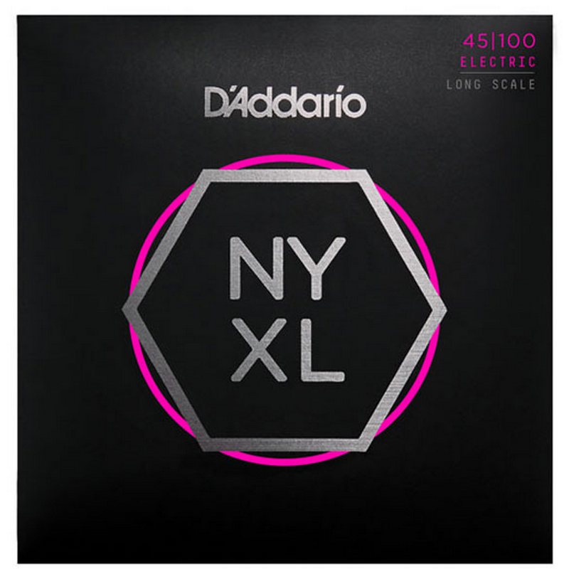 D'Addario NYXL45100 Bass Light набор струн для 4-струнной бас-гитары, размер 045-100