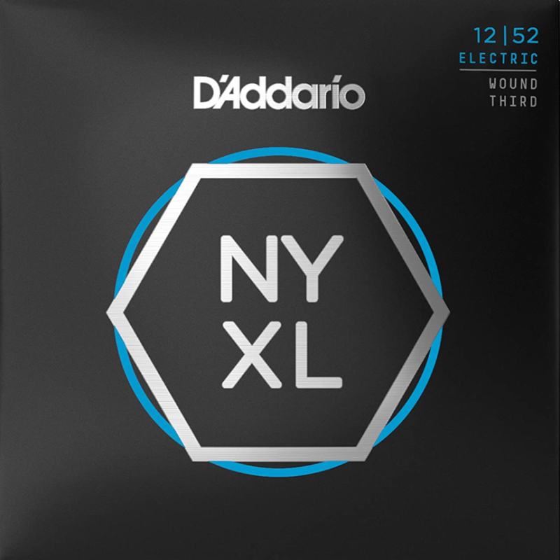 D'Addario NYXL1252W Струны для электрогитары, Light, 3я струна в обмотке, 12-52