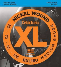 Набор струн для 4-струнной бас-гитары D`ADDARIO EXL160