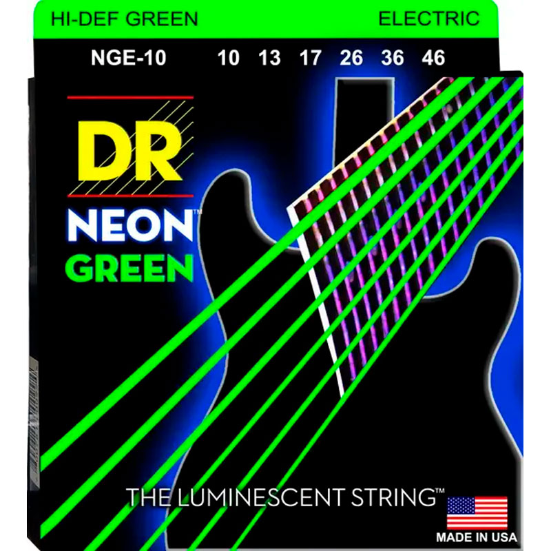 DR Strings NGE-10 NEON HiDef Green