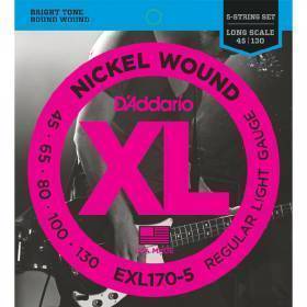 Набор струн для 5-струнной бас-гитары D`ADDARIO EXL170-5XL