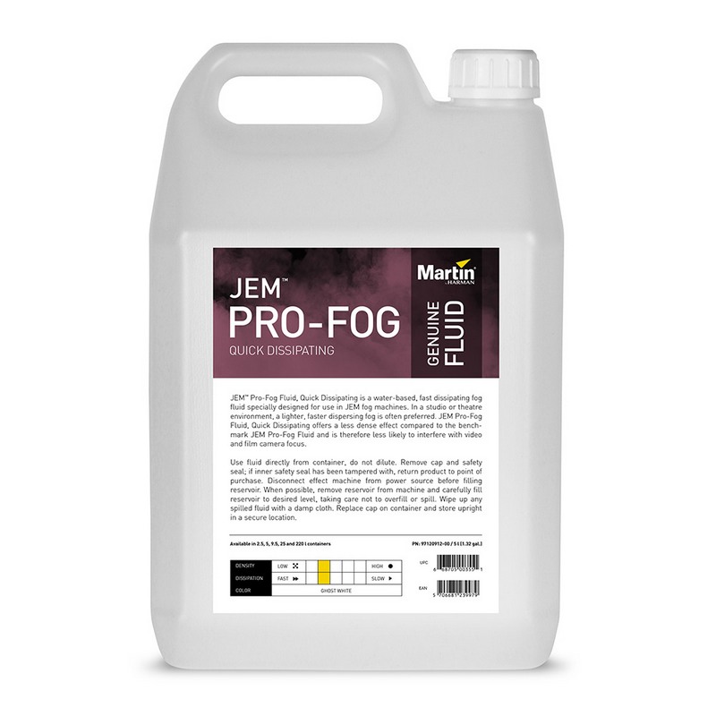 MARTIN JEM Pro-Fog Fluid (Quick Dissipating) Жидкость для дыммашин, легкий дым, быстрое рассеивание
