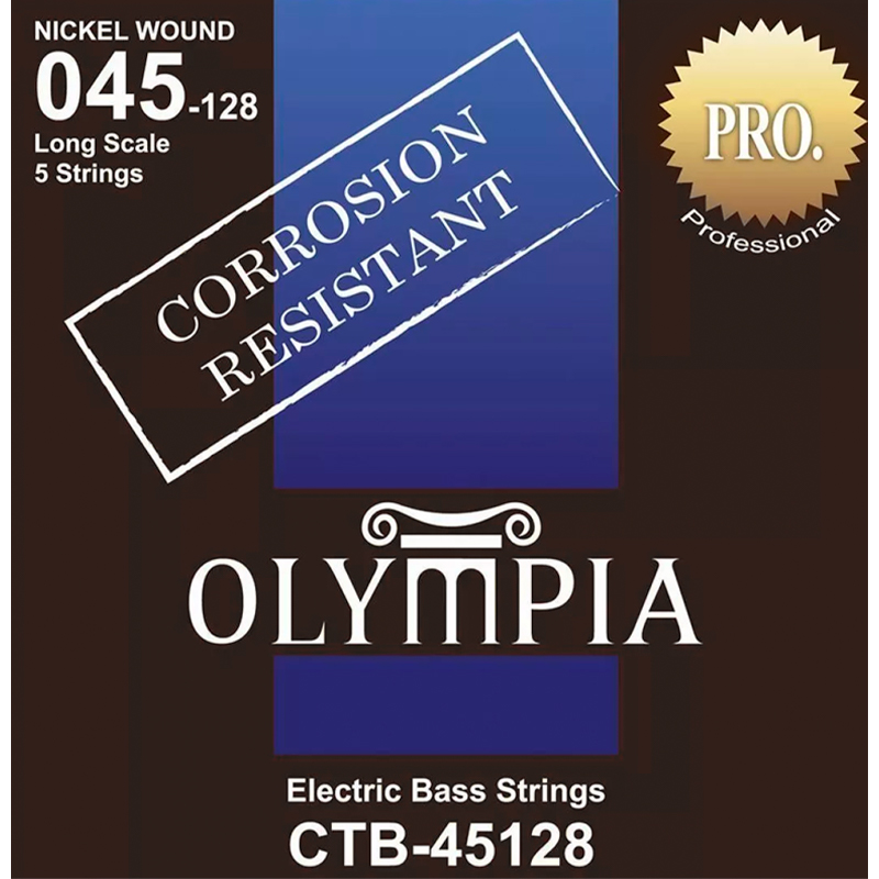 Olympia CTB45128 Набор струн для 5-струнной бас-гитары, размер 45-128, никель