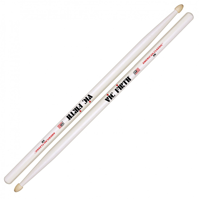 VIC FIRTH 5BW Палочки барабанные, орех, деревянный наконечник, белого цвета