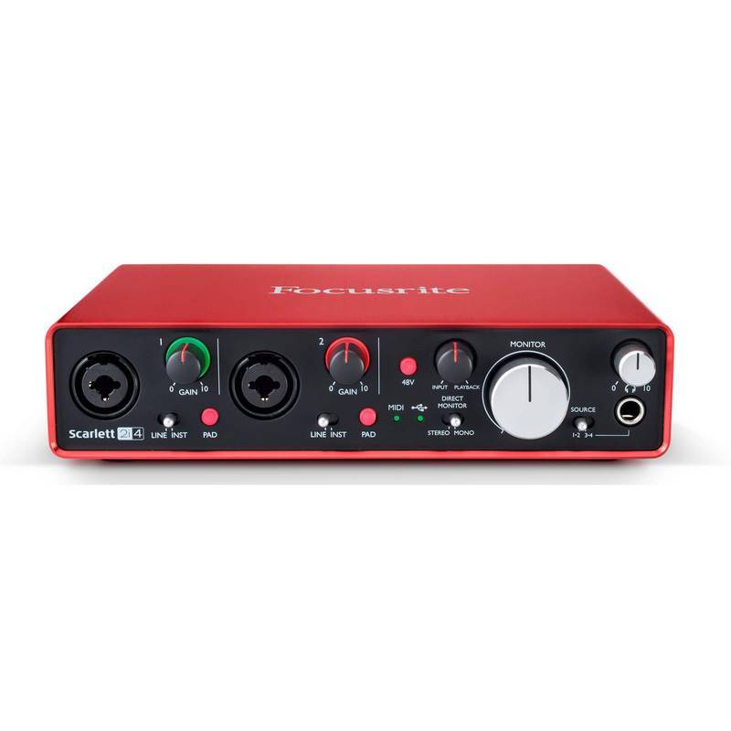 FOCUSRITE Scarlett 2i4 2nd Gen USB-аудиоинтерфейс, 2 входа/4 выхода