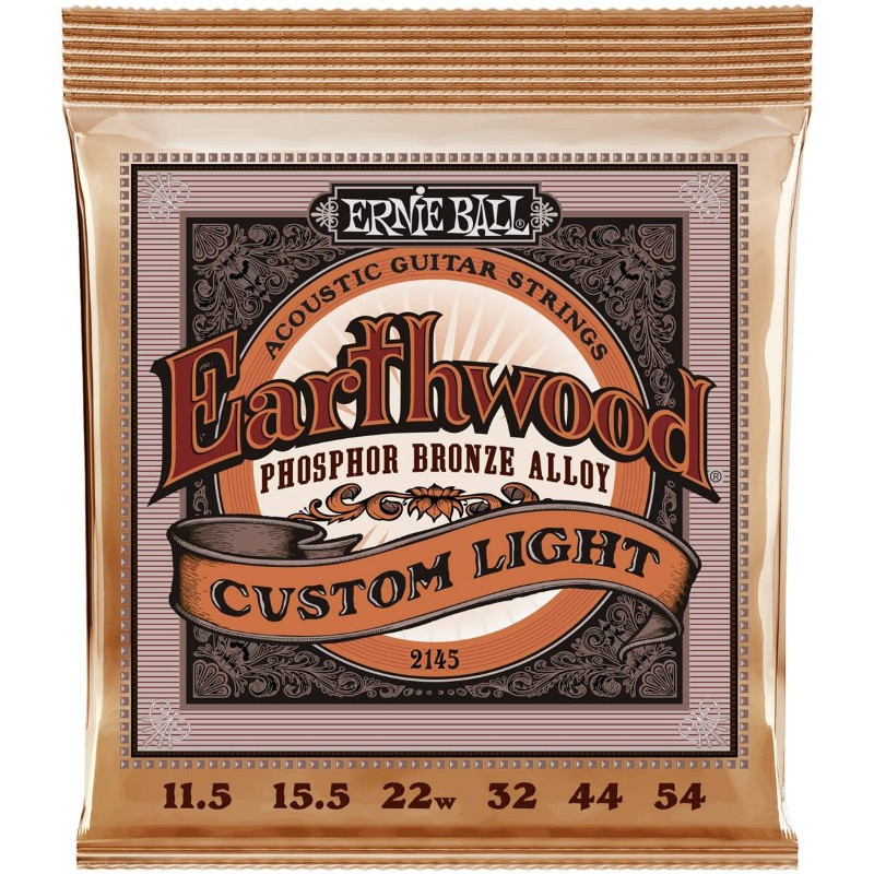 Ernie Ball 2145 Струны для акустической гитары Phosphor Bronze Custom Light (11.5-54)