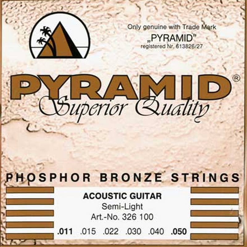 Pyramid 326 100 набор струн для акустической гитары 011-.050 semi light, бронза