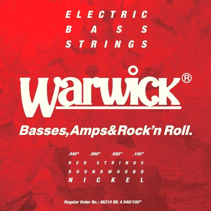 Warwick 46210ML4 Комплект струн для 4-струнной бас-гитары Red Label, размер 40-100, никель