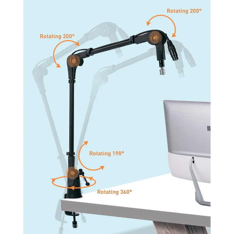Настольная стойка для микрофона пантограф надежная фиксация