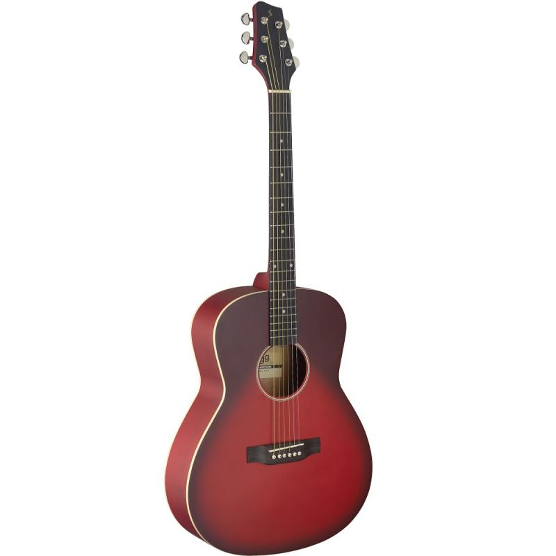 STAGG SA35 A-TR - гитара Аудиториум с топом из липы, цвет прозрачный красный