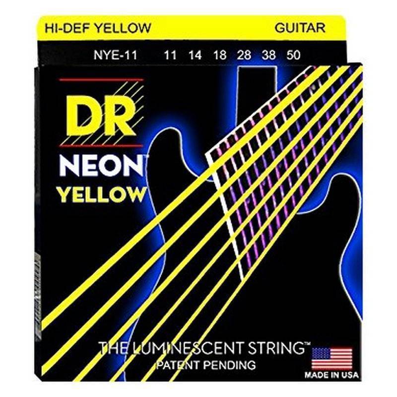 DR NYE-11 NEON™ Yellow  набор струн для 6-струнной электрогитары, размер 11-50