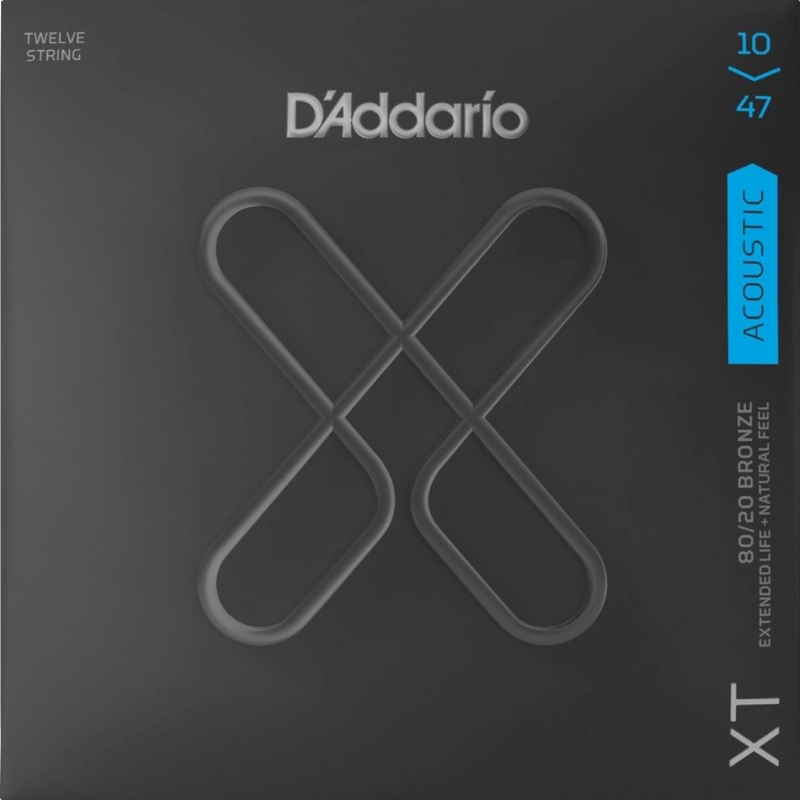 D'Addario XTABR1047-12 Набор струн для 12-струнной акустической гитары, бронза 80/20, 10-47