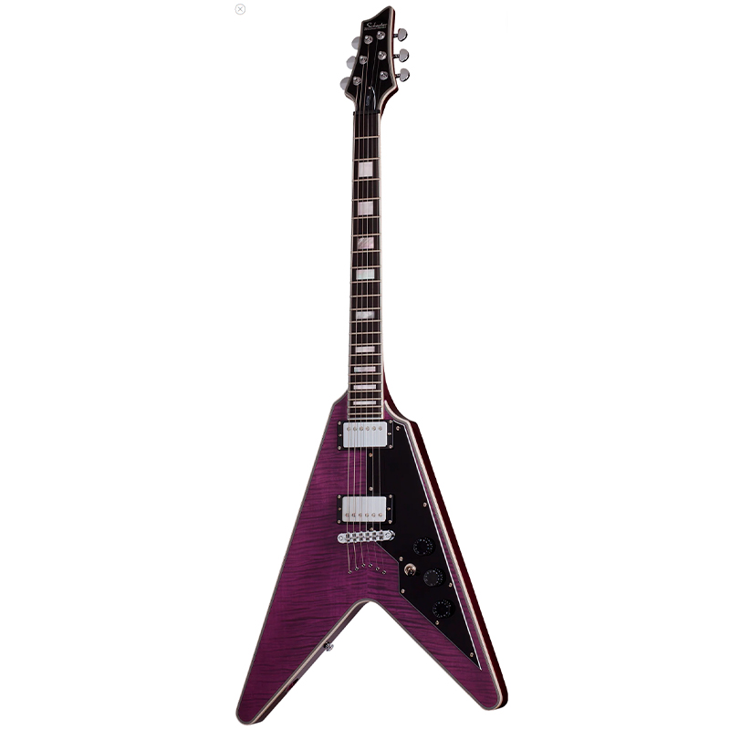 SCHECTER V-1 CUSTOM TRANS PURPLE Электрогитара, Flying V, цвет фиолетовый