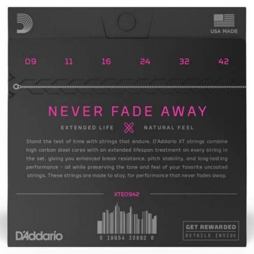 D'Addario XTE0942 Набор струн для 6-струнной электрогитары, размер 09-42