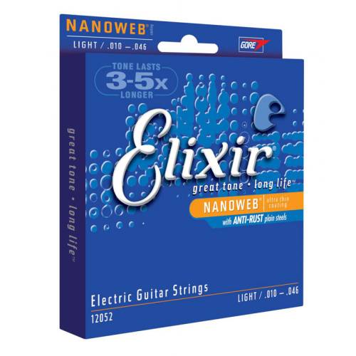 Набор струн для 6-струнной электрогитары Elixir 12052 NanoWeb