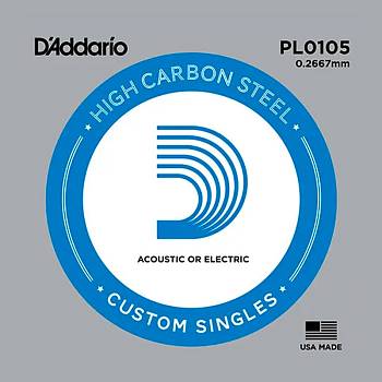 D'Addario PL0105 Plain Steel Отдельная струна без обмотки, сталь, 0105