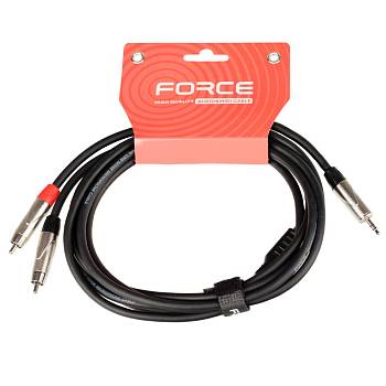 FORCE FLC-18/3 Шнур аудио 2хRCA(male) ⇔ mini-JACK 1/8