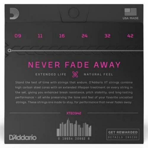 D'Addario XTE0942 Набор струн для 6-струнной электрогитары, размер 09-42
