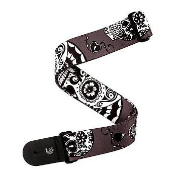 Planet Waves P20W1412 Ремень для гитары, рисунок «Sugar Skulls», цвет черный