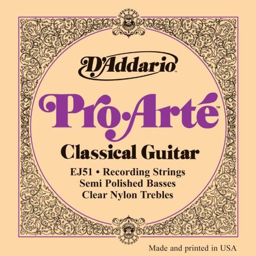 Набор струн для 6-струнной классической гитары D`ADDARIO EJ51