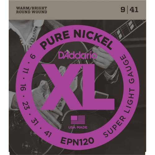 D'Addario EPN120 XL набор струн для 6-струнной электрогитары, размер 9-41