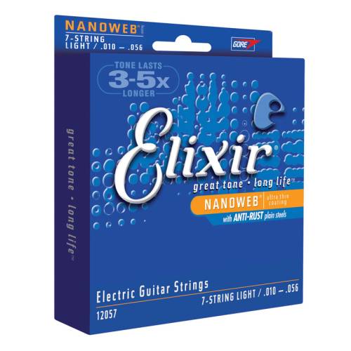 Набор струн для 7-струнной электрогитары Elixir 12057 NanoWeb