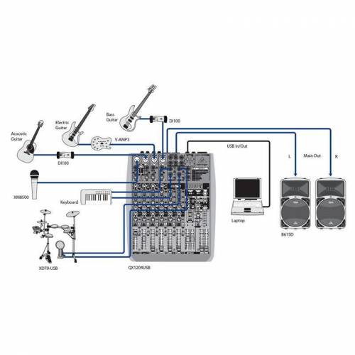 Микшерный пульт Behringer XENYX QX1204USB
