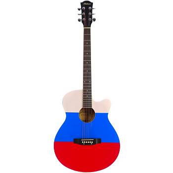 Elitaro L4040 RU Flag Гитара акустическая, Фолк с вырезом, российский флаг