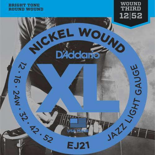 Набор струн для 6-струнной электрогитары D`ADDARIO EJ21 XL Nickel Wound