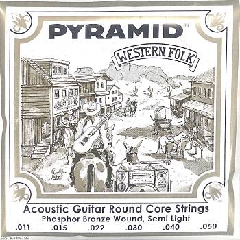Pyramid R326100 набор струн для акустической гитары Western Folk round core .011-.050, бронза